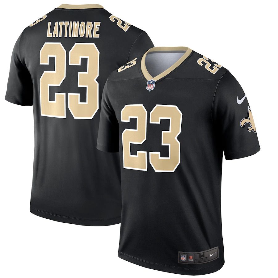 Men New Orleans Saints 23 Marshon Lattimore Nike Black Legend NFL Jersey
